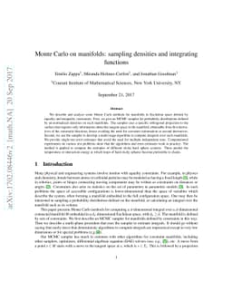 Monte Carlo on manifolds: sampling densities and integrating functions