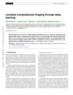 Lensless computational imaging through deep learning
