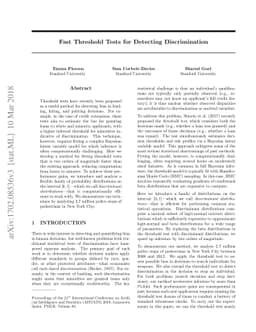 Fast Threshold Tests for Detecting Discrimination
