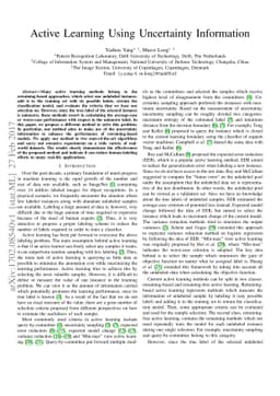 Active Learning Using Uncertainty Information