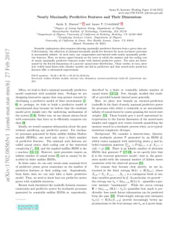 Nearly Maximally Predictive Features and Their Dimensions