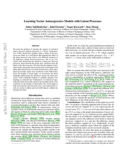Learning Vector Autoregressive Models with Latent Processes