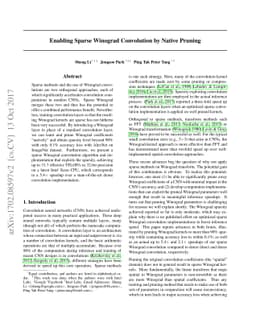 Enabling Sparse Winograd Convolution by Native Pruning