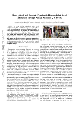 Show, Attend and Interact: Perceivable Human-Robot Social Interaction
  through Neural Attention Q-Network