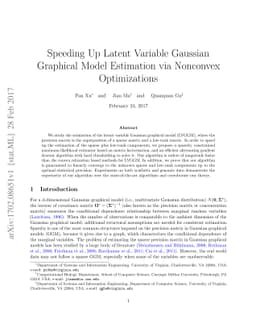 Speeding Up Latent Variable Gaussian Graphical Model Estimation via
  Nonconvex Optimizations