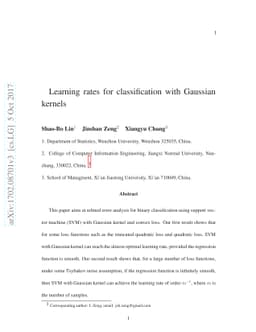 Learning rates for classification with Gaussian kernels