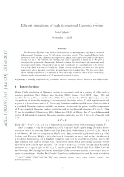 Efficient simulation of high dimensional Gaussian vectors