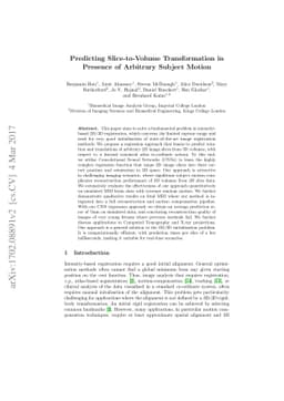 Predicting Slice-to-Volume Transformation in Presence of Arbitrary
  Subject Motion