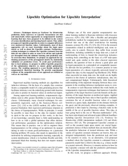 Lipschitz Optimisation for Lipschitz Interpolation
