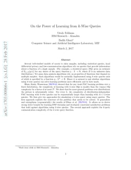 On the Power of Learning from $k$-Wise Queries
