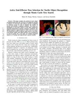 Active End-Effector Pose Selection for Tactile Object Recognition
  through Monte Carlo Tree Search