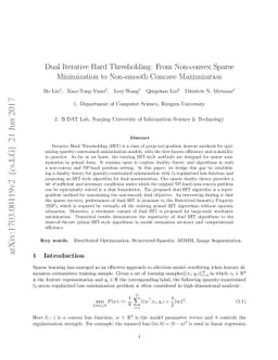Dual Iterative Hard Thresholding: From Non-convex Sparse Minimization to
  Non-smooth Concave Maximization