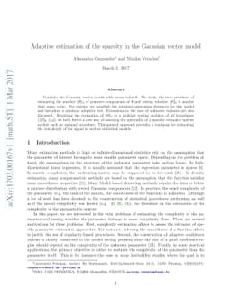 Adaptive estimation of the sparsity in the Gaussian vector model