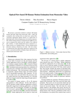 Optical Flow-based 3D Human Motion Estimation from Monocular Video