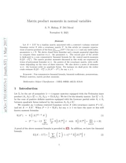 Matrix product moments in normal variables
