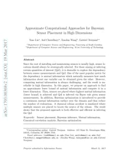 Approximate Computational Approaches for Bayesian Sensor Placement in
  High Dimensions