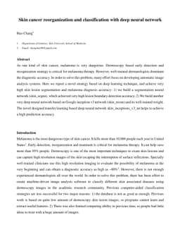 Skin cancer reorganization and classification with deep neural network
