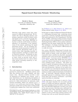 Signal-based Bayesian Seismic Monitoring