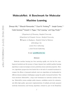 MoleculeNet: A Benchmark for Molecular Machine Learning