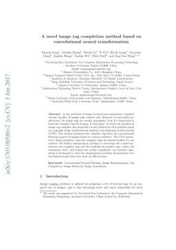 A novel image tag completion method based on convolutional neural
  network