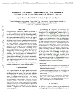 TumorNet: Lung Nodule Characterization Using Multi-View Convolutional
  Neural Network with Gaussian Process