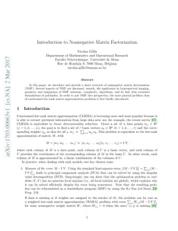 Introduction to Nonnegative Matrix Factorization