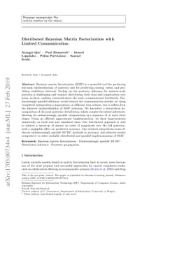 Distributed Bayesian Matrix Factorization with Limited Communication