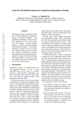 Lock-Free Parallel Perceptron for Graph-based Dependency Parsing