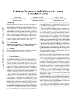 Evaluating Singleplayer and Multiplayer in Human Computation Games