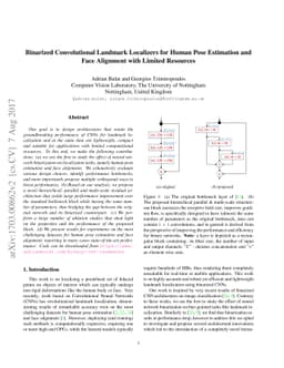Binarized Convolutional Landmark Localizers for Human Pose Estimation
  and Face Alignment with Limited Resources