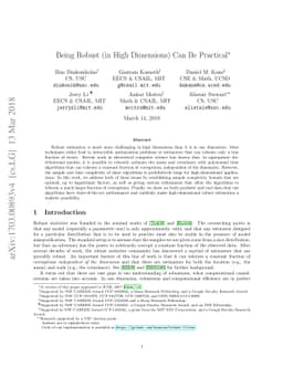 Being Robust (in High Dimensions) Can Be Practical