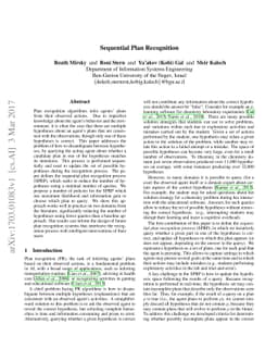 Sequential Plan Recognition