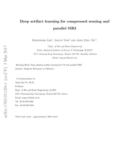 Deep artifact learning for compressed sensing and parallel MRI