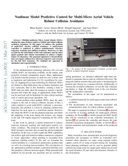 Nonlinear Model Predictive Control for Multi-Micro Aerial Vehicle Robust
  Collision Avoidance