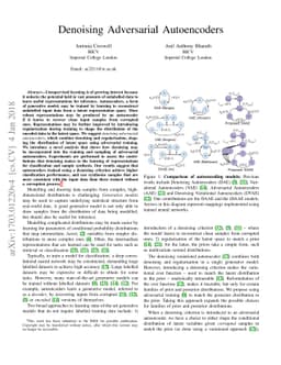 Denoising Adversarial Autoencoders
