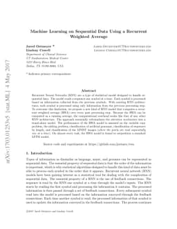 Machine Learning on Sequential Data Using a Recurrent Weighted Average