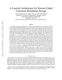 A Layered Architecture for Erasure-Coded Consistent Distributed Storage