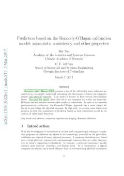 Prediction based on the Kennedy-O'Hagan calibration model: asymptotic
  consistency and other properties
