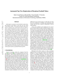Automated Top View Registration of Broadcast Football Videos