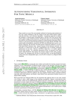 Autoencoding Variational Inference For Topic Models