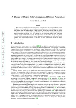 A Theory of Output-Side Unsupervised Domain Adaptation