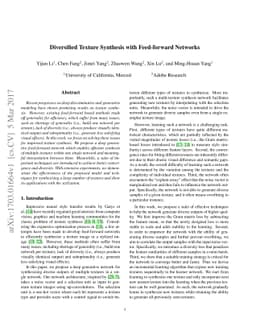Diversified Texture Synthesis with Feed-forward Networks