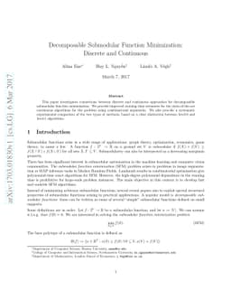 Decomposable Submodular Function Minimization: Discrete and Continuous