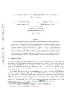 Near-Optimal Closeness Testing of Discrete Histogram Distributions
