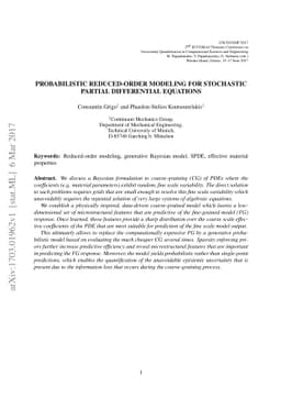 Probabilistic Reduced-Order Modeling for Stochastic Partial Differential
  Equations
