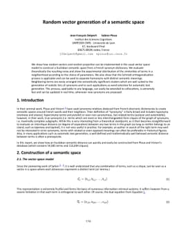 Random vector generation of a semantic space