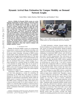Dynamic Arrival Rate Estimation for Campus Mobility on Demand Network
  Graphs