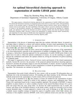 An optimal hierarchical clustering approach to segmentation of mobile
  LiDAR point clouds