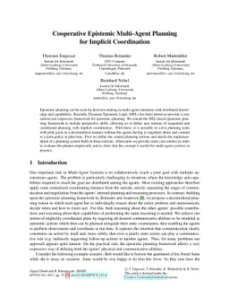 Cooperative Epistemic Multi-Agent Planning for Implicit Coordination