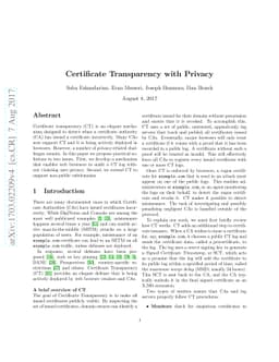 Certificate Transparency with Privacy